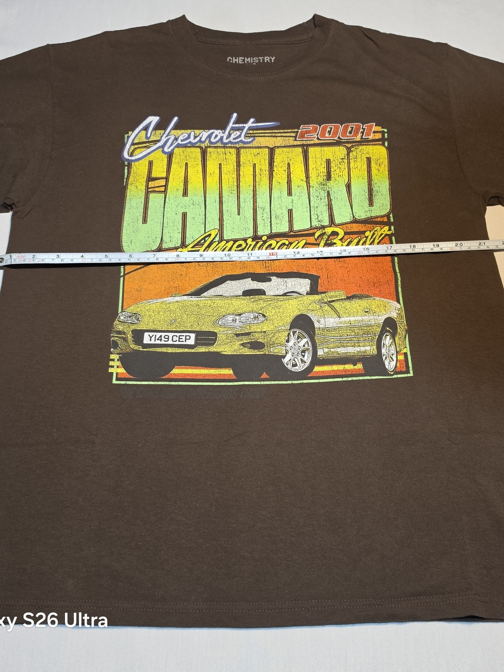 Chemistry Brown Camaro Graphic Tee with Green & Orange Print